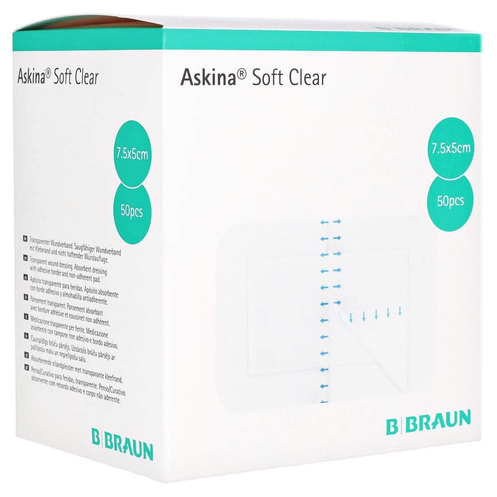 B.Braun Askina Soft Clear Transparenter Wundverband - 7,5 x 5 cm 50 St
