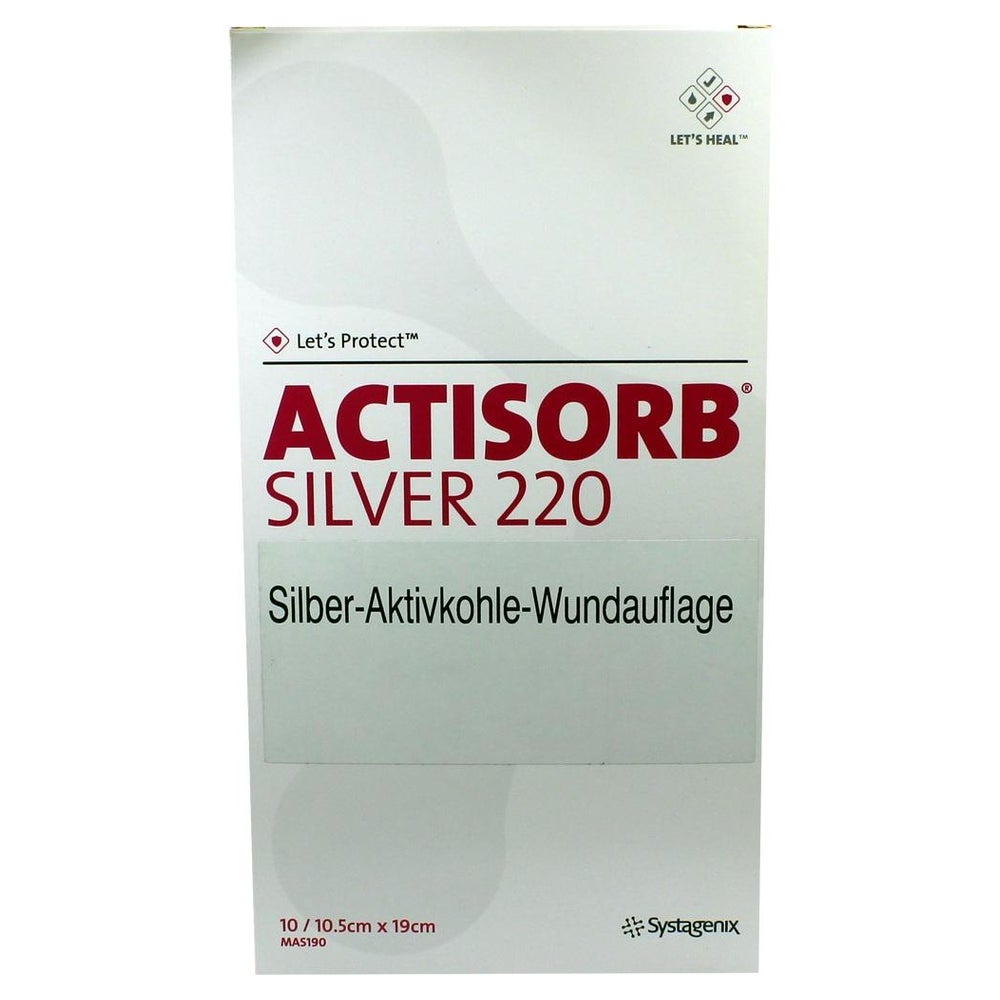 Actisorb 220 Silver 10,5x19 cm steril Ko 10 St