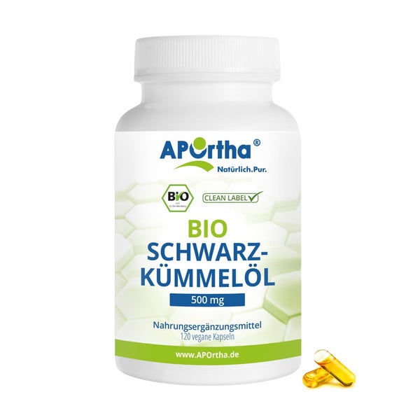 APOrtha® Bio-Schwarzkümmelöl 500 mg - vegane Kapseln 120 St