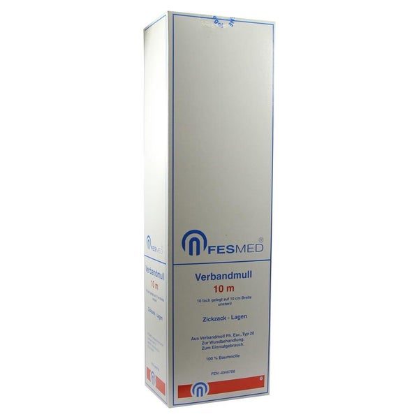 Verbandmull 10x1 m zickzack BW 20/100 un 1 St