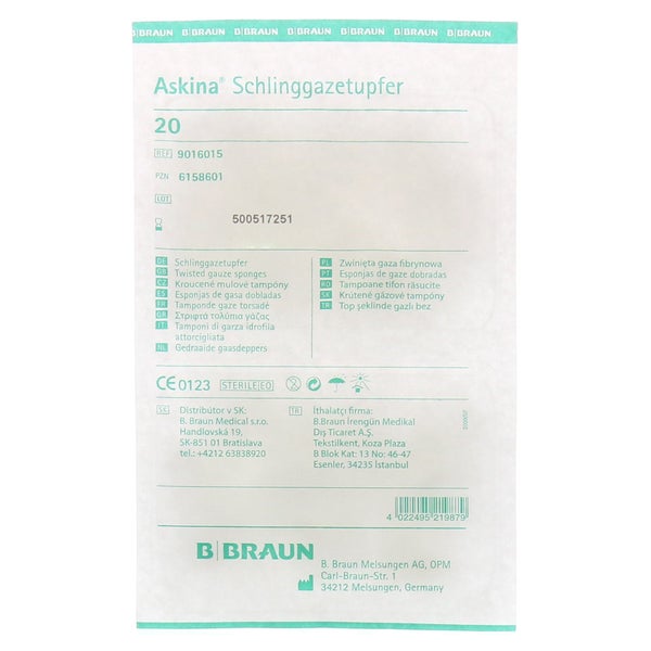 B.Braun Askina Schlinggazetupfer steril, pflaumengroß - 20 Stck 20 St