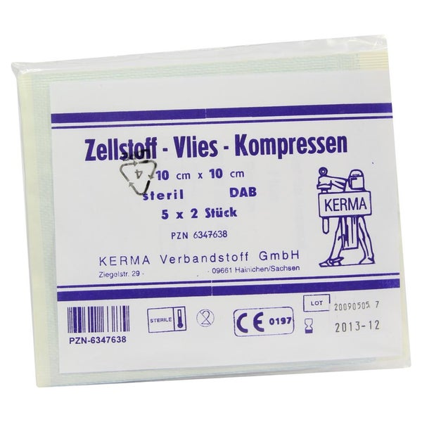 Zellstoff Vlies Kompressen steril 10x10 5X2 St