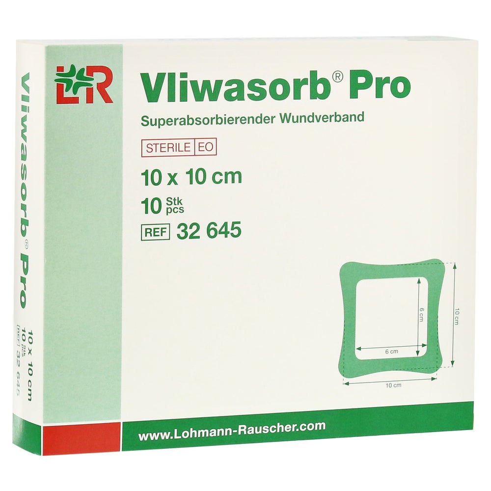 Lohmann & Rauscher Vliwasorb Pro Wundverband 10 Stück - 10 x 10 cm 10 St