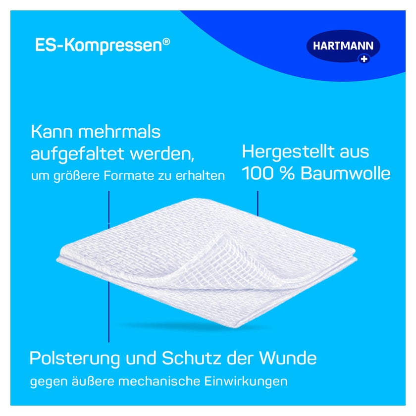 ES-Kompressen Steril 10x10cm 8-fach 17fädig 5X2 St