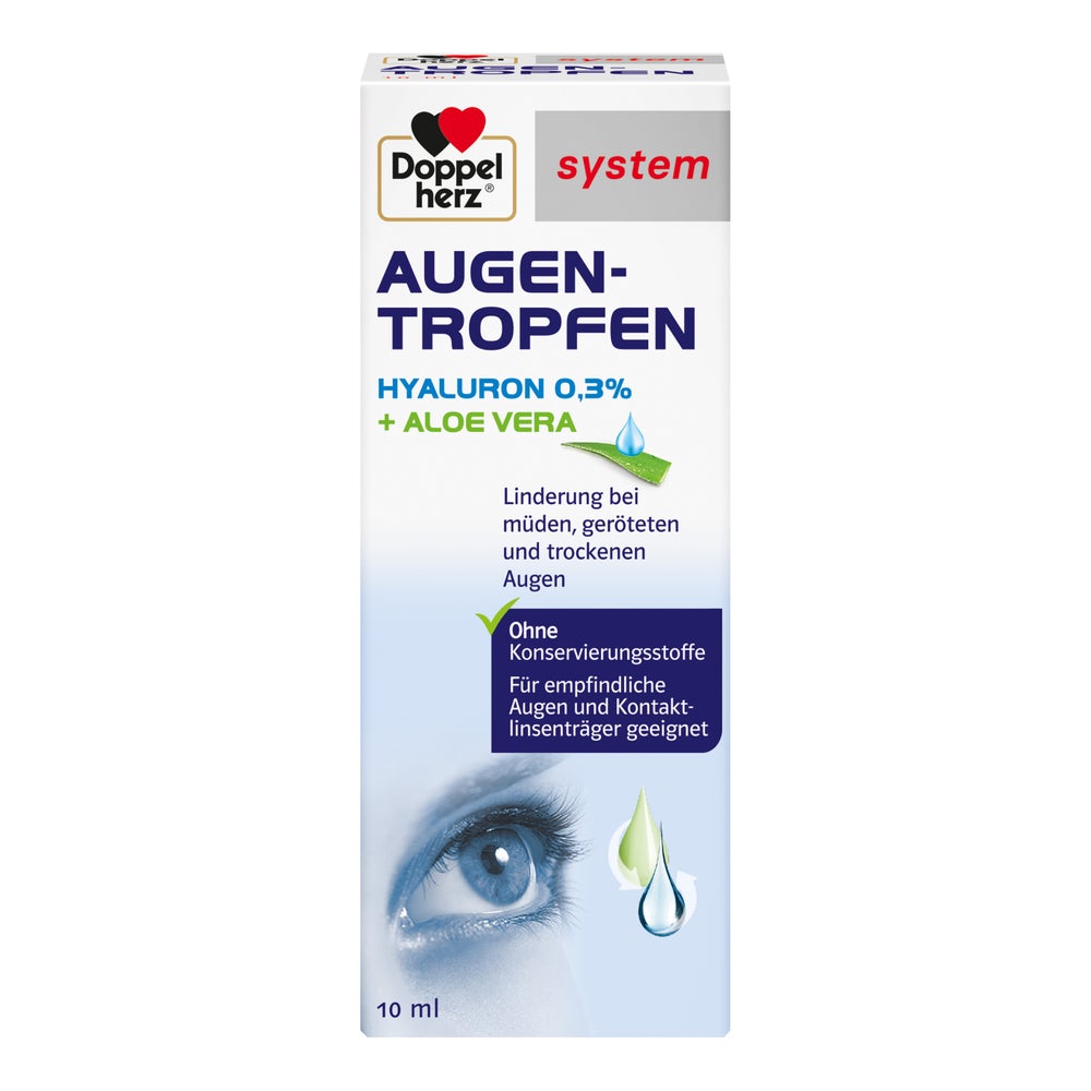 Doppelherz system AUGEN-TROPFEN HYALURON 0,3 % + ALOE VERA 10 ml