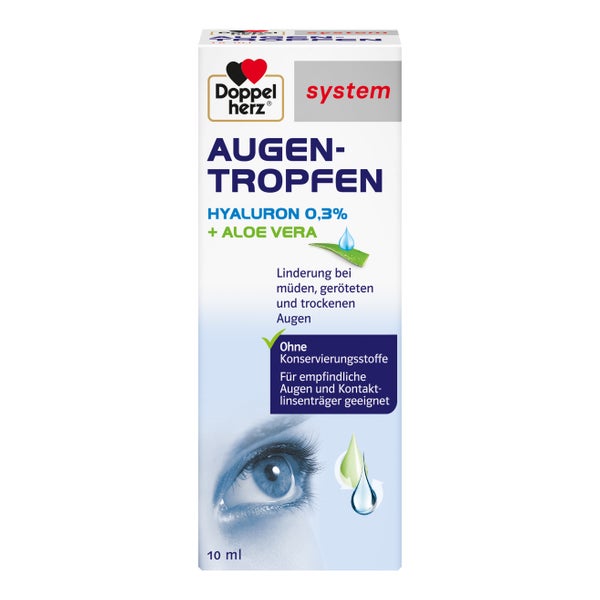 Doppelherz system AUGEN-TROPFEN HYALURON 0,3 % + ALOE VERA 10 ml