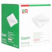 Produktabbildung: Lohmann & Rauscher Gazin Mullkompresse steril 8- fach, 25 x 2 Stück - 5 x 5 cm 25X2 St