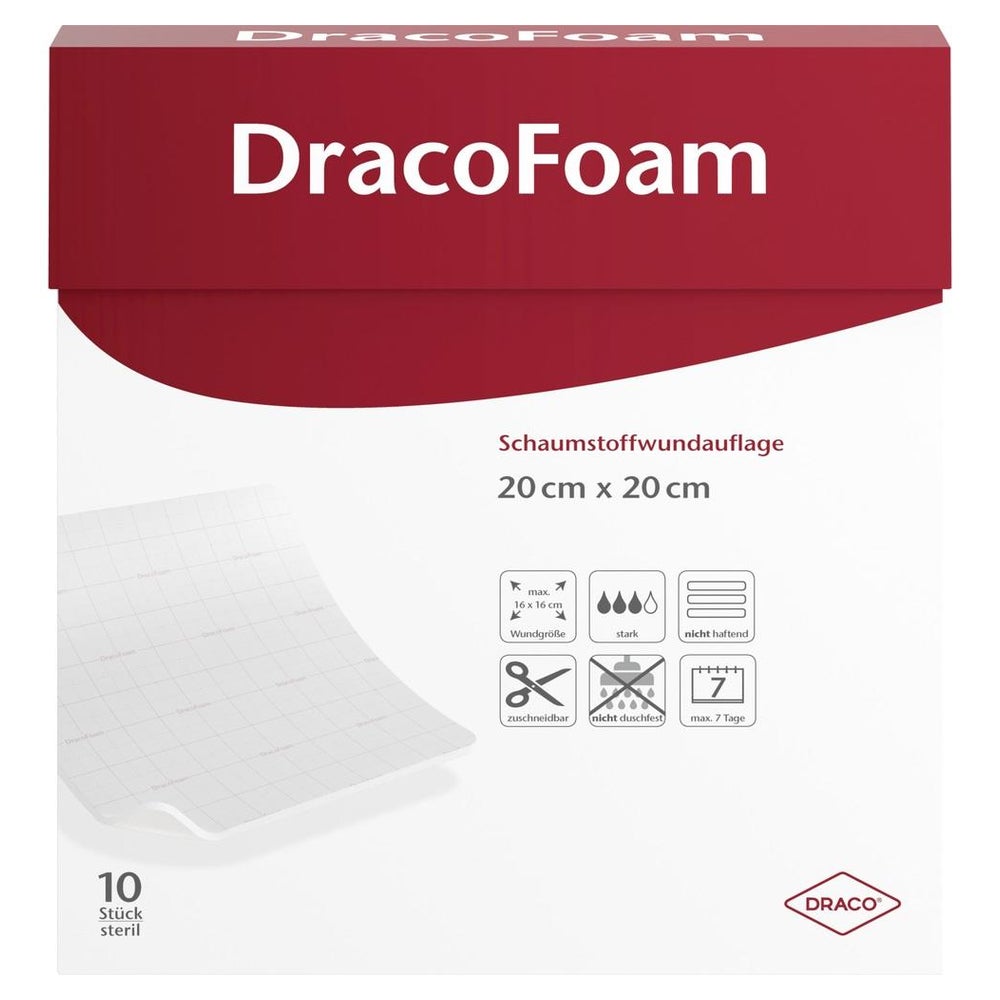 Dracofoam Schaumstoff Wundauflage 20x20 10 St