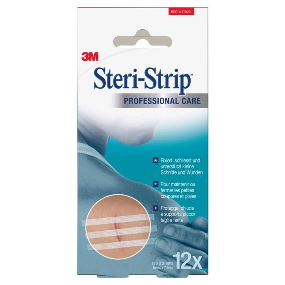 3M Steri-Strip Wundverschlussstreifen - 6 x 75 mm (12 x 3 Str.) 12X3 St