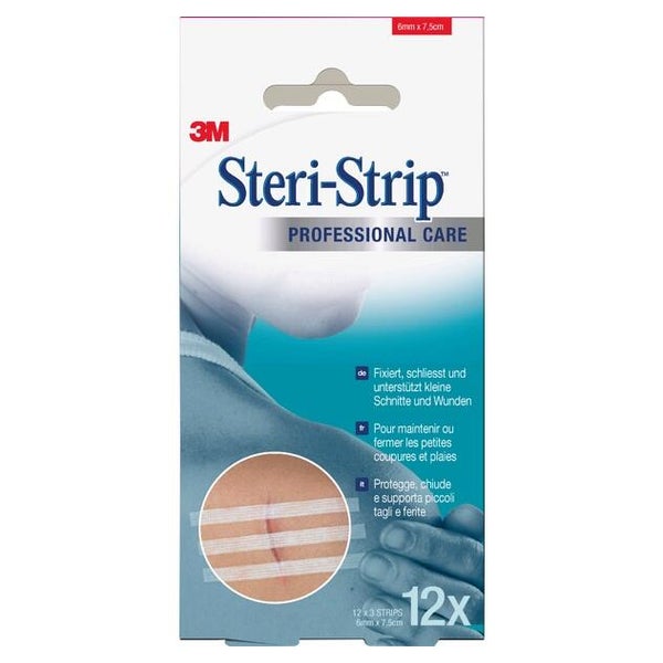 3M Steri-Strip Wundverschlussstreifen - 6 x 75 mm (12 x 3 Str.) 12X3 St