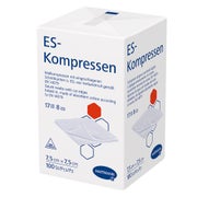 Produktabbildung: Hartmann ES-Kompressen unsteril 8- lagig 100 Stück - 7,5 x 7,5 cm / Einzelpackung 100 St