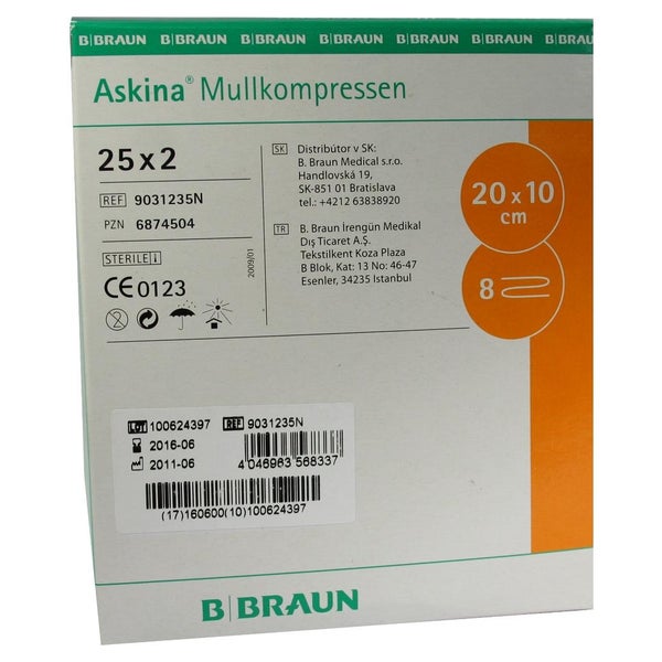 Askina Mullkompressen 10x20 cm steril 25X2 St