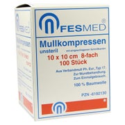 Mullkompressen ES 10x10 cm unsteril 8fac 100 St
