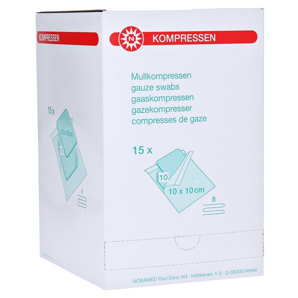 Noba Mullkompressen steril 8-lagig 15 x 10 Stück 10 x 10 cm 15X10 St