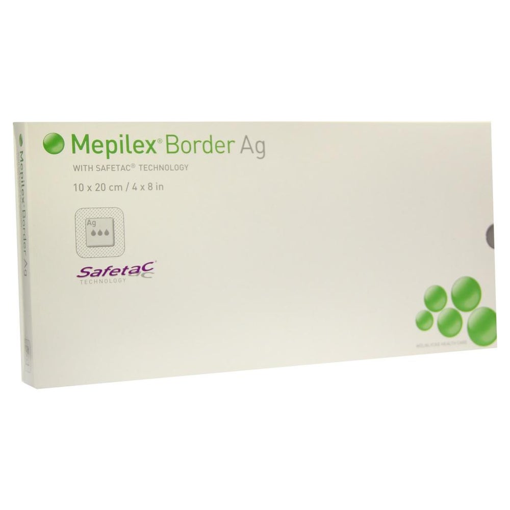 Mepilex Border Ag Schaumverband 10 x 20 cm 5 St