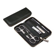 Reißverschluss-Etui aus Nappaleder schwarz, 5-teilig 1 St