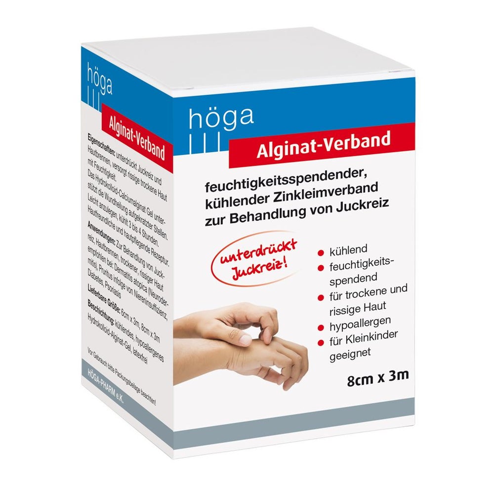 Alginat-verband 8 cmx3 m kühlender Zinkl 1 St