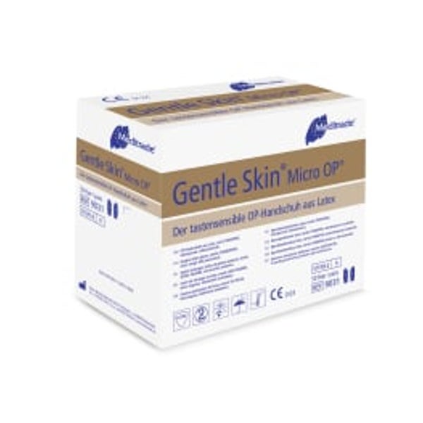 Meditrade Gentle Skin® Micro OP®-Handschuhe, Latex – steril, puderfrei, tastsensibel - Größe 8,5 – Packung = 50 Paar 100 St