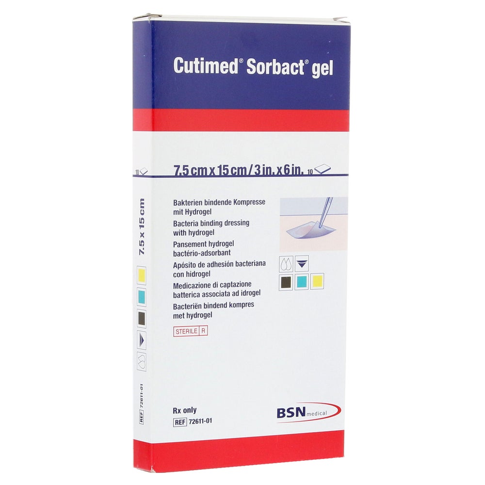 Cutimed Sorbact Gel Kompressen 7,5x15 cm 10 St