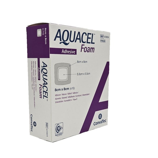 Aquacel Foam Adhäsiv 8x8 cm Verband 10 St