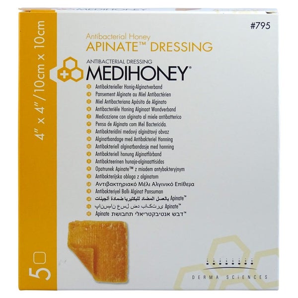 Medihoney Apinate Alginatverband 10x10 c 5 St