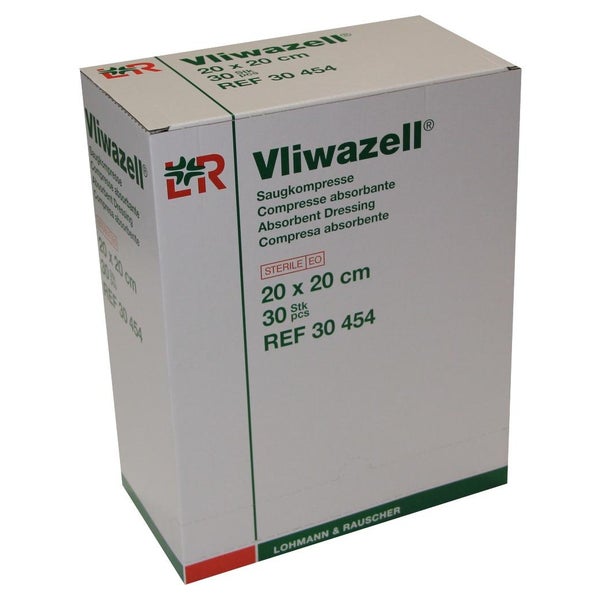 Lohmann Rauscher Vliwazell Saugkompresse steril - 20 x 20 cm 30 Stück 30 St