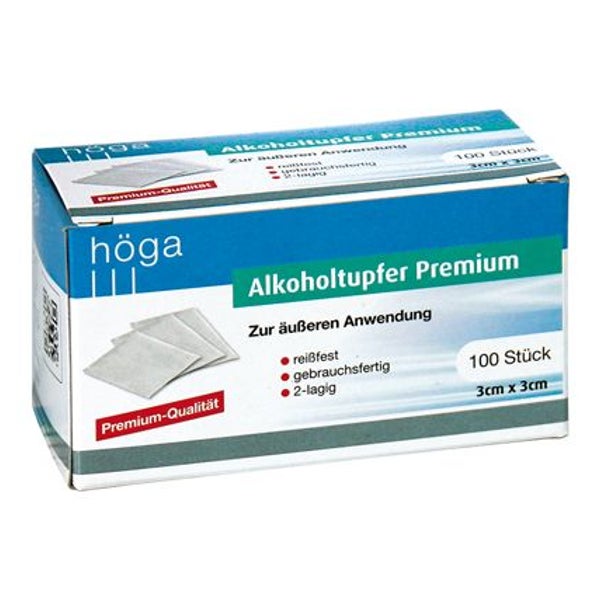 Alkoholtupfer Premium 3x3 cm 100 St