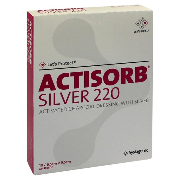 Actisorb 220 Silver 6,5x9,5 cm steril Ko 10 St