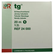 Produktabbildung: Lohmann & Rauscher tg Schlauchverband, weiß, 20 m, nahtlos gestrickt und dehnbar - 1 Stück, Gr. 1 (1,4 cm) für Finger, Zehe 1 St