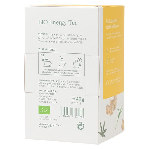 CBD VITAL Energy Tee für mehr Energie mit Grüntee | Bio 20 St