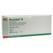 Lohmann & Rauscher Rosidal K Kurzzugbinden, cremefarben, 5 m - 1 Packung = 10 Stück, lose im Karton, Maße: 10 cm x 5 m 10 St