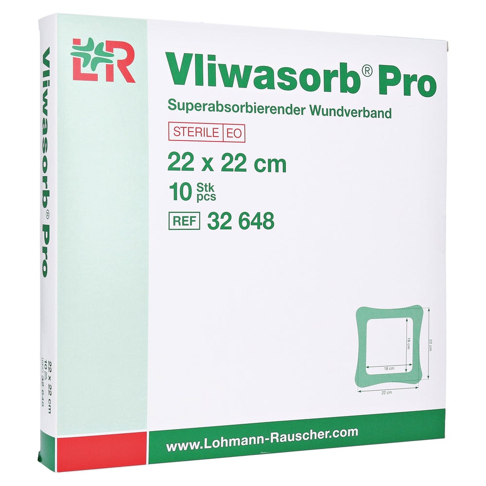Lohmann & Rauscher Vliwasorb Pro Wundverband 10 Stück - 22 x 22 cm 10 St