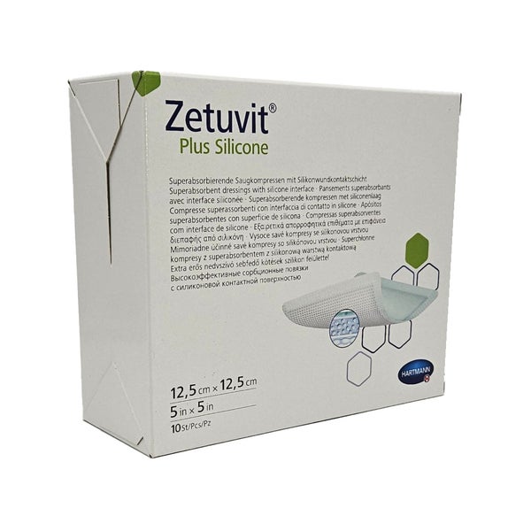 Zetuvit Plus Silicone steril 12,5x12,5 c 10 St