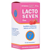 Lacto Seven Chew zum Kauen mit Erdbeer-Himbeer-Geschmack 50 St