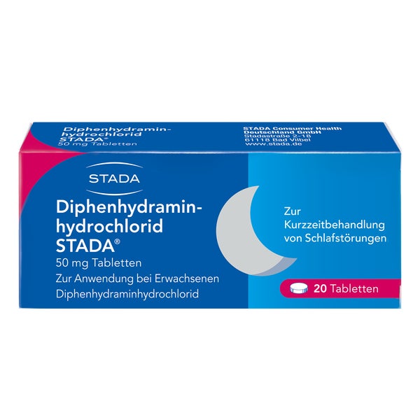 Diphenhydraminhydrochlorid STADA 50 mg Tabletten bei Schlafstörungen 20 St