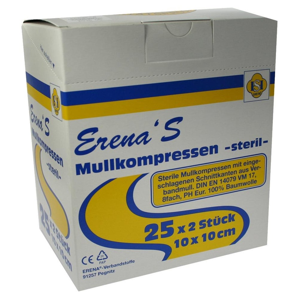 Erena Steril Mullkompressen 10x10 cm 8fach 25X2 St
