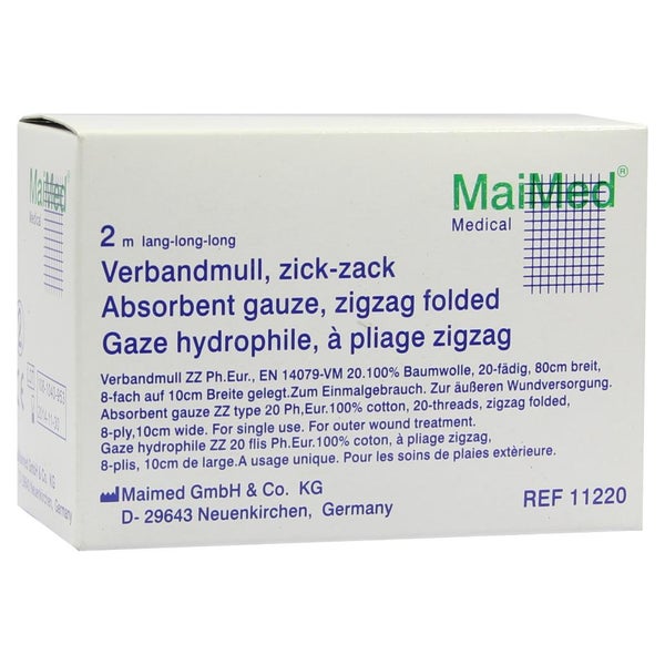 Verbandmull 10 cmx2 m zickzack 1 St