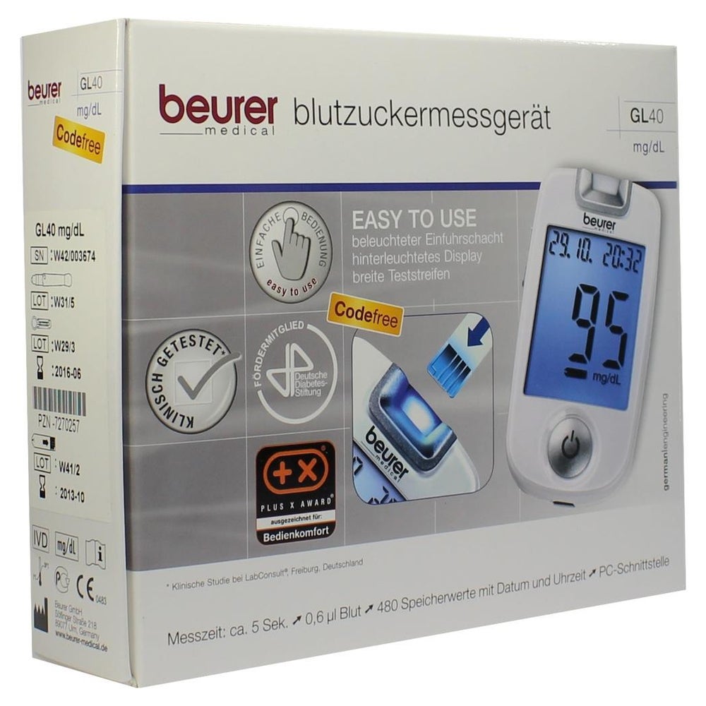 BEURER GL 40 Blutzuckermessgerät mg/dl codefree 1 St