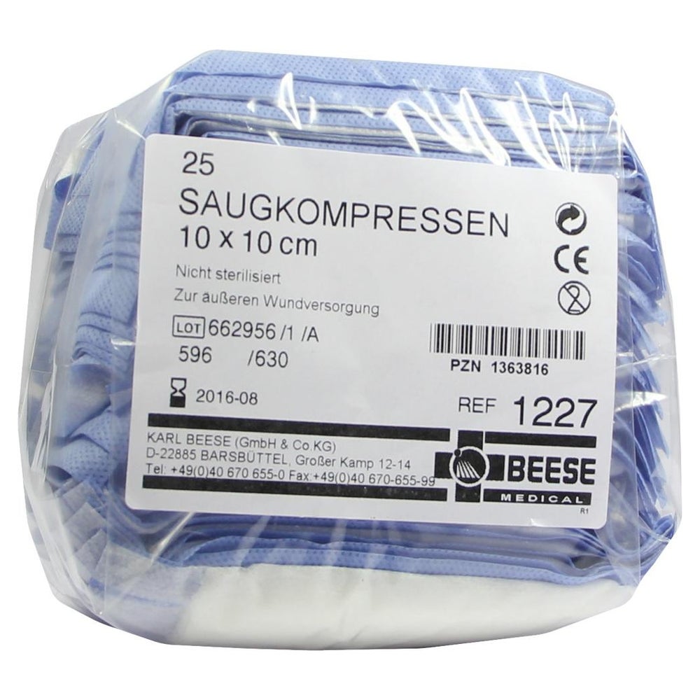 Saugkompressen Unsteril 10x10 cm 1227 25 St