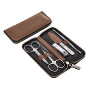 Reißverschluss-Etui aus Nappaleder cognac, 5-teilig 1 St