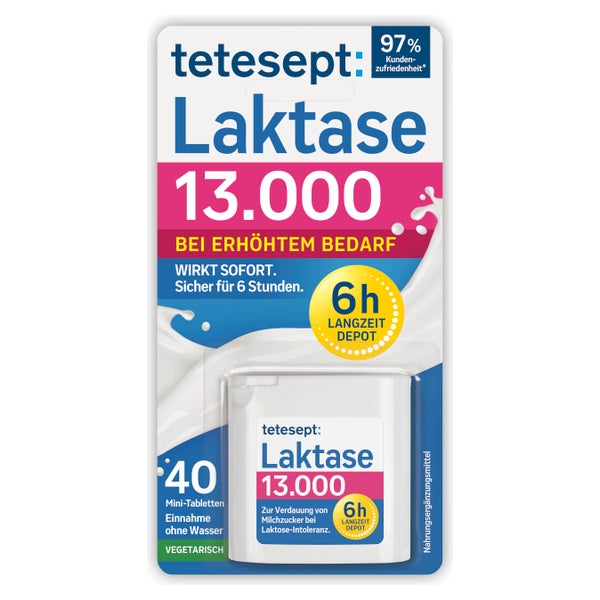 tetesept Laktase 13.000 Langzeit-Depot | 40 Tabletten 40 St