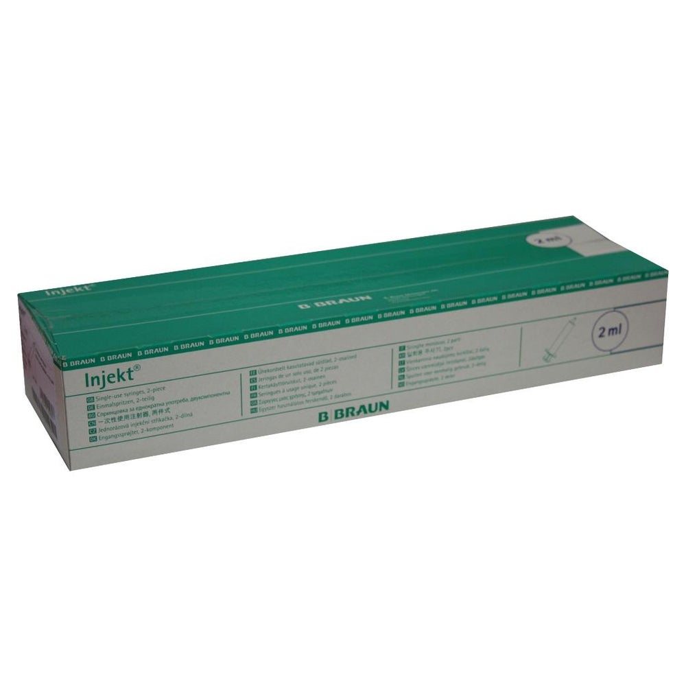 B. Braun Injekt Luer Solo Einmalspritzen 2-teilig Luer-Ansatz, 2 ml, 100 Stück 100X2 ml