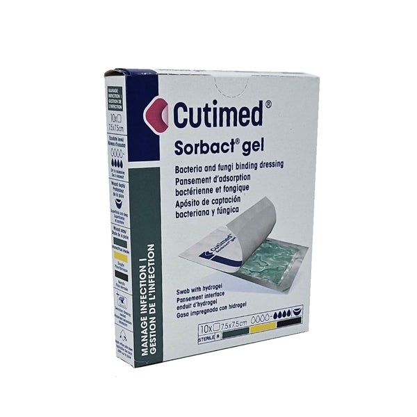 Cutimed Sorbact Gel Kompressen 7,5x7,5 c 10 St