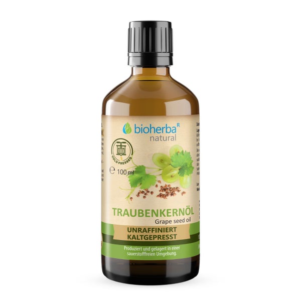 Bioherba Traubenkernöl kaltgepresst – Natürliches Traubenkernöl 100 ml