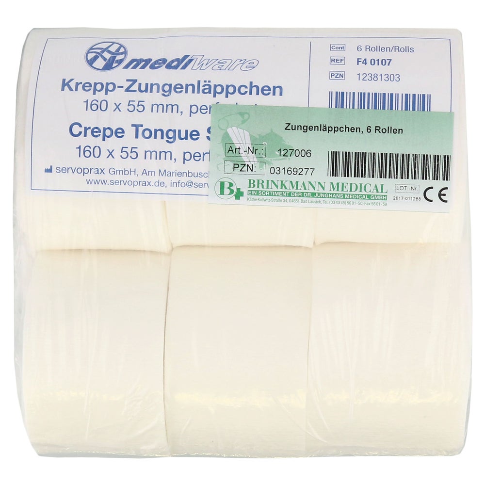 Zungenläppchen Kreppapier 6 Rollen 1 P