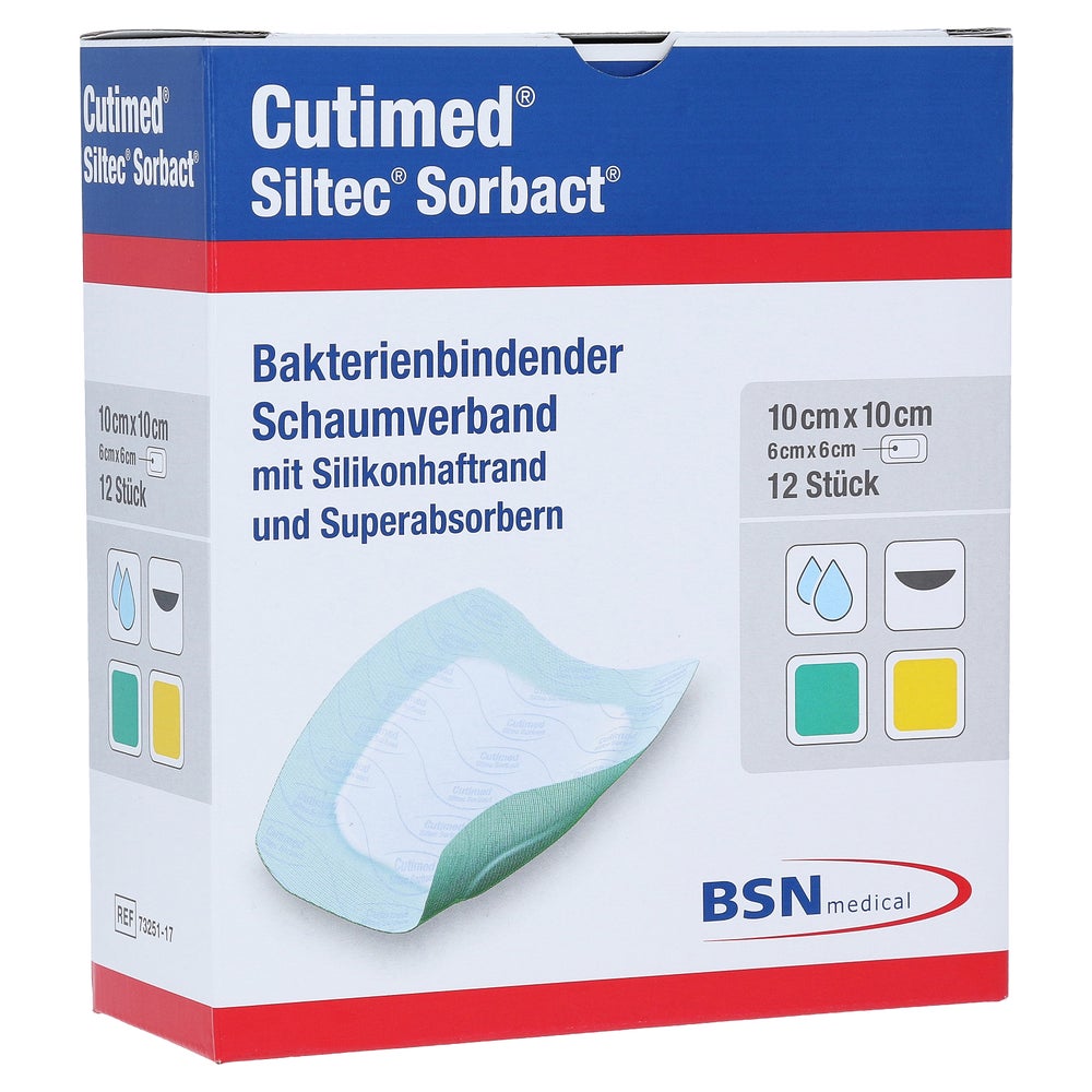 Cutimed Siltec Sorbact B PU-Verb.10x10 c 12 St