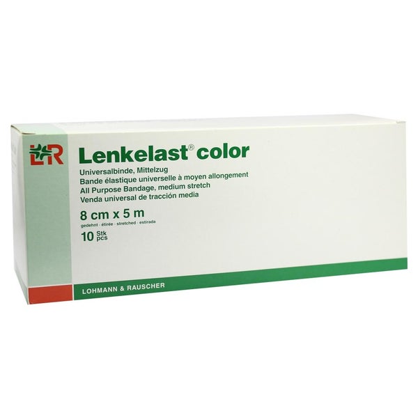 Lohmann Rauscher Lenkelast color Universalbinde - rot / 8 cm x 5 m 10 St