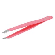 Haarpinzette, schräg, pink, rostfrei, 9 cm 1 St