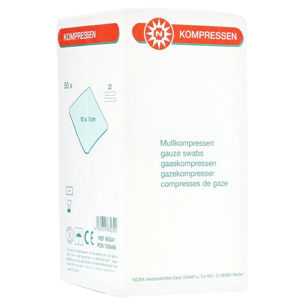 Noba Mullkompressen unsteril 32-lagig 50 Stück 10 x 10 cm 50 St