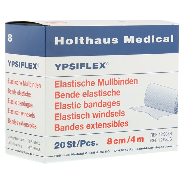 Holthaus Medical YPSIFLEX elastische Mullbinden 20-fädig, lose (20 Stck.) - 4 m x 8 cm 20 St
